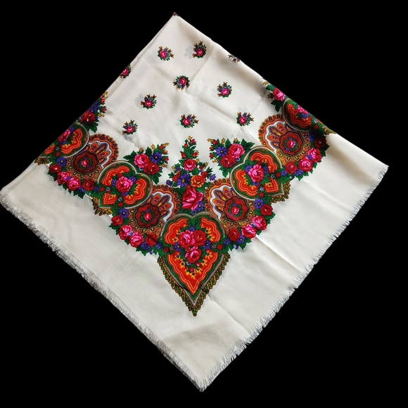 White and Pink Heart‎ Patterned Scarf Wrap - Picture 4 of 5